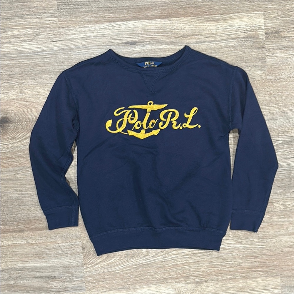Polo Ralph Lauren Navy Sweatshirt with Gold Logo